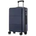Produktbild: YONSLY Handgepäckkoffer Hartschalen-Reisekoffer Trolley Rollkoffer für Reisen von S bis XL, 4 Rollen, aus ABS und Aluminium, mit Zahlenschloss und weichem Gummigriff blau 66 cm