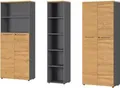 Produktbild: 3-tlg. Büromöbelset Agenda Home, 2 Aktenschränke, B 800 mm und 1 Aktenregal, B 450 mm, jeweils T 400 x H 1970 mm, graphit/Grandson-Eiche
