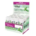 Produktbild: miradent Xylitol Zahnpflegekaugummi Spearmint Display 12 St. | erfrischender Geschmack | zuckerfrei | vegan | kariespräventiv | für unterwegs