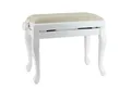 Produktbild: Steinbach Klavierbank Klavierbank in Weiß poliert mit Chippendale Beinen und Beige Stoff ...