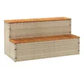 Produktbild: vidaXL Poolleiter, Whirlpool-Stufen Beige 100x50x50,5 cm Poly-Rattan Massiv Akazie