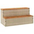 Produktbild: Whirlpool-Stufen Beige 100x50x50,5 cm Poly-Rattan Massiv Akazie