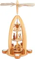 Produktbild: BRUBAKER Weihnachtspyramide aus Holz - Engel, Jesus, Maria, Josef und Könige - 44 cm große Teelichtpyramide für Weihnachten - drehbare Tischpyramide für 4 Pyramiden-Teelichter - Handbemalt - Braun
