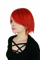 Produktbild: Rot Glatt Kurz-haar Gestufte Fransig Pony Cosplay Party kurze Perücke C515