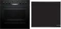 Produktbild: Bosch HND679LS67 EEK:  Einbauherd-Set mit Induktionskochfeld (HEB578BB4 + NXX675CB5E), 60 cm breit, 71 L, 3D-Heißluft, Backwagen, Kindersicherung, Rahmen aufliegend, schwarz