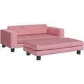 Produktbild: vidaXL Kindersofa mit Hocker Rosa 100x50x30 cm Samt 3196410