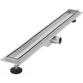 Produktbild: LuxeBath Duschrinne 80cm 2in1 Befliesbar Extra Flach Silber Doppelseitige