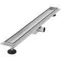 Produktbild: Luxebath - Duschrinne 80cm 2in1, Befliesbar, Extra Flach, Edelstahl, Silber, Doppelseitige Bodenablauf, Komplettset Bodenbefestigung, Duschablauf, Siphon Mit Geruchsstop, Haarsieb, Ablaufrinne Dusche