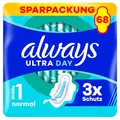 Produktbild: Always Ultra Day Damenbinden Normal (Größe 1) Mit Flügeln 68 Stück, Super Saugfähig Und Ultra Dünn, Für Die Periode