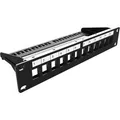 Produktbild: Digitus Patchpanel DN-91420, 10 Zoll, 1HE, schwarz, für 12 Ports