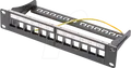 Produktbild: DIGITUS DN91420 - 10'' Patchpanel für 12x Keystone Module, schwarz
