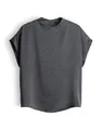Produktbild: someday Damen Kurzarmbluse | ZIRKEN Loose Satinbluse mit Crinkle Effekt Silver Moon, 38