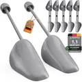 Produktbild: Incutex 5 Paar Schuhstrecker variabel Gr. 38-44 Schuhformer Schuhspanner aus Kunststoff, grau