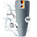 Produktbild: GARANTIA 2in1 Wasserbehälter Komplett-Set 300 Liter zinkgrau inkl. Chrom-Ausl...
