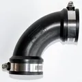 Produktbild: Flexibler 90° Bogen 40 mm PVC Flexmuffe Flex Rohrverbindung Fitting Teich Filter