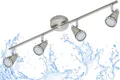 Produktbild: TRANGO LED Deckenstrahler, 4-flammig 1009-42 LED Badleuchte WET IP44 Bad Deckenleuchte in Nickel matt & Chrom, Flurlampe, WC Lampe, Deckenlampe, Deckenstrahler, warmweiß, LED Leuchtmittel Spots schwenkbar