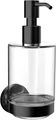 Produktbild: emco Round Flüssigseifenspender zur Wandmontage I Seifenspender zum Kleben oder Schrauben I Wandseifenspender & Pumpspender für Badezimmer in schwarz