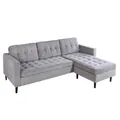 Produktbild: Riess Ambiente Modernes Ecksofa Stockholm 220cm - grau - Cordstoff Federkern 3-Sitzer-Sofa