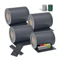 Produktbild: Juskys PVC Sichtschutzstreifen Doppelstabmatten Zaun 4er Set á 35m x 19cm - Zaunfolie - anthrazit