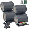 Produktbild: Pvc Sichtschutzstreifen Doppelstabmatten Zaun 4er Set - 4 Rollen á 35m x 19cm - Befestigungsclips - Zaunfolie Sichtschutz Windschutz – anthrazit