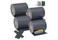 Produktbild: Juskys Sichtschutzstreifen PVC Sichtschutzstreifen 4er Set, Doppelstabmatten Zaun 4er Set á 35m x 19cm, Zaunfolie in Anthrazit
