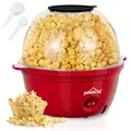 Produktbild: HOMELUX Popcornmaschine Popcorn Maker 450W Mini Popcorn Maschine inkl. Messlöffel Antihaftbeschichtung Gesunder Snack Popper Ohne Fett Öl Für Zu... - Rot