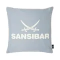 Produktbild: Sansibar Sylt Dekokissen »Outdoor Kissen (1 Stück), Dekokissen Logodruck, 45x45 cm, mit Kissenfüllung, Wasser- und schmutzabweisend«, in- und Outdoor geeignet (Silber/Offwhite)