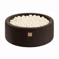 Produktbild: MEOWBABY Bällebad Baby Rund 90x30cm – Ballpool mit 200 Bällen, Schaumstoff, Kinder Bällebad, Spielzeug, Cord, Braun: Perlwieß