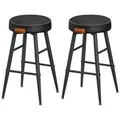 Produktbild: Vasagle Barhocker EKHO, LBC080B01, 63cm Sitzhöhe, Kunstleder, schwarz, 2 Stück