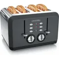 Produktbild: Toaster für 4 Scheiben, 1630 w, Automatik, Edelstahl, Wärmeisolierendes Doppelwandgehäuse, grau - Arendo