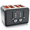 Produktbild: Arendo BREAKFAST 4-Scheiben-Toaster Hochwertiges Edelstahlgehäuse 1600W Vintage