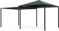 Produktbild: Blumfeldt ShadeMax Pavillon 3x3 – Erweiterbar 3x6, Rostfreier Metallrahmen, UV30+ PA-Polyesterdach, Wetterfest, Dunkelgrau