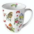 Produktbild: Tasse, Porzellantasse BIRDS IN WINTER 0,4l Ambiente | Rotkehlchen, Meise, Spatz