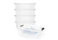 Produktbild: BigDean Aufbewahrungsbox 4x Stapelbox mit Deckel 7L + Clipverschluss Ordnungsbox stapelbar (Set, 4 St., Aufbewahrungsbox mit Deckel), 4 X Aufbewahrungsbox, Deckel transparent − 7L & Clipverschluss