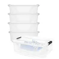 Produktbild: 4er Set Aufbewahrungsbox mit Deckel 7L transparent Stapelbox mit Clipverschluss