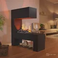 Produktbild: GLOW FIRE Elektrokamin 'Mozart' | Wasserdampf Kamin mit OMC 500 inkl. Holz in schwarz | HxBxT: 120x110x35 cm