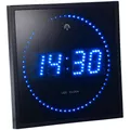 Produktbild: Lunartec LED Uhr: LED-Funk-Wanduhr mit Sekunden-Lauflicht durch blaue LEDs