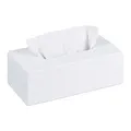 Produktbild: Relaxdays Tücherbox Bambus, Taschentuchbox mit Schiebeboden, Tissue Box für Taschentücher, HxBxT: 7,5 x 24 x 12 cm, weiß 10023252
