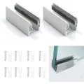 Produktbild: Glasschiebetür Bodenführung 2 Stück Glasklemme Aluminium Glastürschiene Zubehör