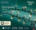 Produktbild: Lumineo LED-Lichterkette Lumineo Lichterkette COMPACT TWINKLE 750 LED 16 m warm weiß, grün, Indoor/Outdoor, 8 Funktionen, 8h-Timer, + 5 Meter