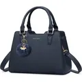 Produktbild: IGOLUMON Handtasche Damen Mittelgroß Kunstleder Dunkelblau Elegante Tote Bag
