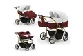 Produktbild: BabyMerc Zwillingswagen Duet Lux Gold 4 in 1 inkl. Sportsitze und Autositze in 20 Farben