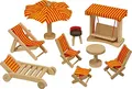 Produktbild: Goki 51913 - Gartenmöbel, 9-teilig, Puppenhausmöbel