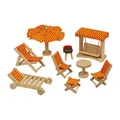 Produktbild: goki 51913 Gartenmöbel Set aus Holz für Puppenhaus