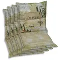 Produktbild: Sesselauflagenset, Grün, Dunkelgrün, Hellgrün, Textil, 4-teilig, Floral, Füllung: Schaumstoff, Vlies, 50x7x100 cm, Oeko-Tex® Standard 100, pflegeleicht, hochwertige Qualität, langlebig, für den Außenbereich geeignet, mittels Bändern zu befestigen, Gurtband befestigen, Outdoor-Kissen, Gartenstuhlauflagen, Niedriglehner-Auflagen
