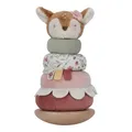 Produktbild: Little Dutch Stapelturm Stapelringe Steckspiel aus Holz und Stoff Baby Kleinkind REH rosa - Fairy Garden