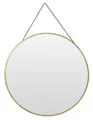 Produktbild: Meinposten Wandspiegel Spiegel rund Wandspiegel Schminkspiegel runder Metall GOLD Ø 30 cm (1-St), Metall in gold mit dekorativer Aufhängekette