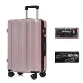 Produktbild: YONSLY Premium Reisekoffer TSA-Schloss,YKK-Reißverschluss Hartschalen-Koffer Trolley Rollkoffer Suitcase Handgepäck 4 Rollen (Roségold, L)