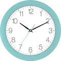 Produktbild: Eurotime Funkwanduhr, 30 cm, Blau Hellblau, Kunststoffgehäuse, gewölbtes Echtglas, automatische Zeitein- und Zeitumstellung von Sommer- und Winterzeit, klares Zifferblatt, 52800-08-1