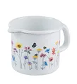 Produktbild: Riess, 0039-070, Schnabeltopf 10 0,75L, COUNTRY SONDEREDITION FLORA, Durchmessser 10 cm, Inhalt 0,75 Liter, Höhe 10 cm, Emaille, weiß, Induktion